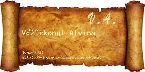Várkonyi Alvina névjegykártya